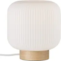 Nordlux Milford lampe de table Ø 20 cm blanc/bois