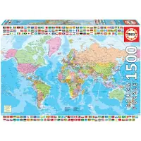 Educa Puzzle 1500 pièces Carte politique du monde 18500