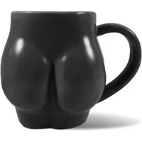 Fisura Tasse Humoristique En Forme De Cul. Tasse Orginal. Capacité: 320 Ml 14 X 10,5 X 8 Cm. Matériau: Porcelaine Noire -