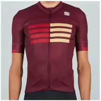 Sportful Maillot de Cyclisme Sportful Wire Jersey Red Wine Red Rumba Gold-M
