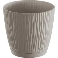 Prosperplast Pot De Fleurs 16,8 Cm Sandy P Rond Avec Soucoupe Mocca