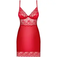 Obsessive Lovica - nuisette en dentelle avec string - rouge - L/XL