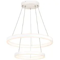 SLV 1004766 : Suspension LED blanche, double abat-jour, réglage de la température de couleur (CCT) 2700/3000K, fonction de variation de l'intensité lumineuse (haut/bas)