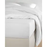 SimbaShop Drap-housse Satin 140 x 200 cm blanc