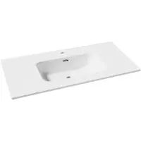 Linie Baro plan simple porcelaine Blanc Brillant 90 x 46 cm