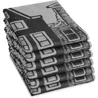 DDDDD Torchon DDDDD Canal Black 60 x 65 cm (6-Pieces)