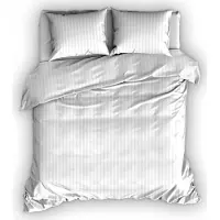 Satin d'or Parure de Lit Satin D'or Satin Rayures Blanc Satin-260 x 240 cm | Extra Large