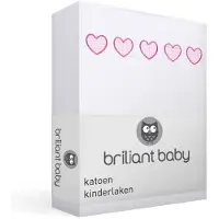 Briljant Drap Lit Bébé Briljant Heart Blanc (Coton)-100 x 150 cm (Ledikantlaken)