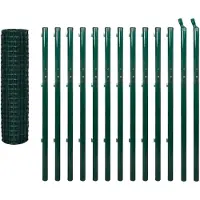 vidaXL Clôture européenne acier 25 x 1,7 m vert