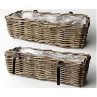 Van der leeden Jardinière en rotin naturel tressé
