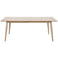 Ebuy24 Canes Table de salle à manger en plaqué chêne et chêne délavé blanc massif.
