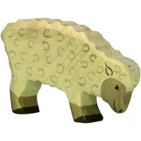 Holztiger Figurine en bois : Animaux de la Ferme : Mouton mangeant