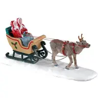 Lemax Figurine décorative - LEMAX SLITTA DEL POLO NORD - Rouge - Noël - Poliresine