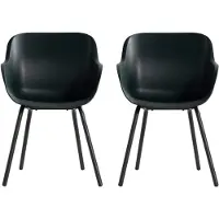 Hartman Sophie elegance garden chair - Dark green - set of 2 - black rondo base