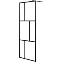 vidaXL Walk -in Duschwand 80x195 cm gehärtetes Glas schwarz (en anglais)