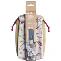 Pebbly Planche à Découper Pebbly Couteau & Sac de Rangement Inclus Naturel 23x15 cm