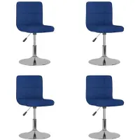 vidaXL Chaise de salle à manger 4 pcs. Pivotant Bleu Tissu