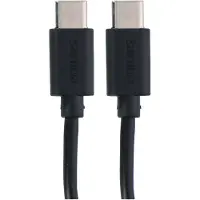 Philips - Câble USB-C vers USB-C - DLC3106C/03 - Câble de 2 mètres - Chargement et synchronisation - Câble de rechange - Noir