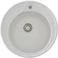 Big Buy Cooking STRADOUR Evier en RONDA, SMC WHITE UNI - 17, 1 cuve, Ø 49 cm, vidage manuel