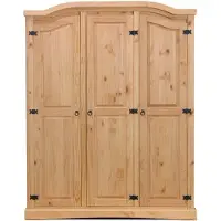 Ebuy24 New Mexico Armoire 3 pièces, largeur 152 cm, hauteur 193 cm, délavé/ciré.