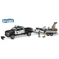 BRUDER Police With Boat Car Argenté