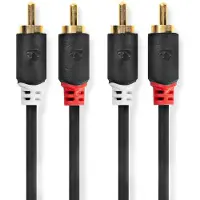 Nedis - Câble audio - RCA mâle pour RCA mâle - 1 m - anthracite - rond
