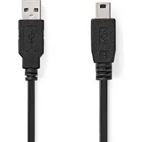 Nedis - Câble USB - USB (M) pour mini USB type B (M) - USB 2.0 - 2 m - rond - noir