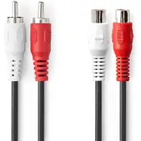 Nedis Câble audio stéréo 2 x R AC mâle - 2 x RCA femelle (2 m, Câbles Cinch)