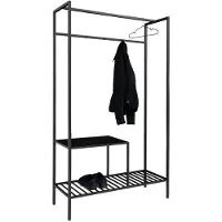 Ebuy24 Vita Porte-manteau avec 2 tablettes de rangement, noir.