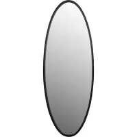 White Label Miroir Matz - Miroir mural ovale - 60x160cm - Noir
