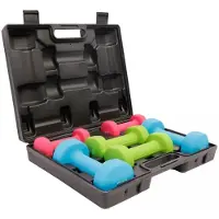 Gorilla Sports Coffret D'haltères Aérobic De 12 Kg - Haltères En Fonte Avec Revêtement Néoprène