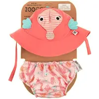 Zoocchini Seahorse Swimsuit Diaper Upf 50 Rose 6-12 Months Garçon