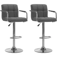 vidaXL Tabouret de bar 2 pcs tissu gris clair
