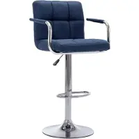 vidaXL Tabouret de bar bleu tissu
