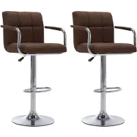 vidaXL Tabouret de bar 2 pcs tissu marron