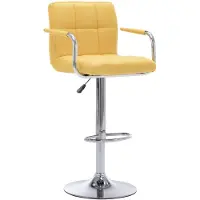 vidaXL Tabouret de bar jaune tissu