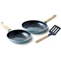 Greenpan Mayflower (CC001570-001), Set de 3 poêles, y compris spatule, acier inoxydable