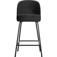 Woood Tabouret de bar en velours noir Vogue