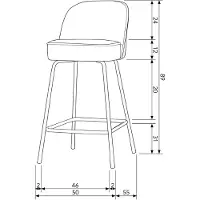 Woood Tabouret de bar Vogue en cuir 65cm