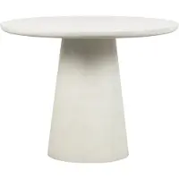 Woood Damon Table à Manger Ronde - Fiber Clay - Blanc - 76x100x10
