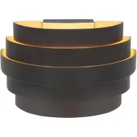 Highlight Applique murale design Scudo noir avec or 20cm