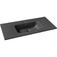 Linie Baro plan simple porcelaine Noir Mat 90 x 46 cm