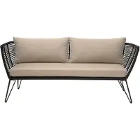 Bloomingville Canapé Mundo noir 175x72x74 cm