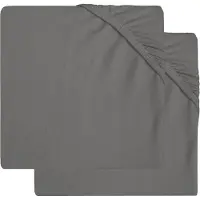 Jollein Drap-Housse Jollein Jersey Boxmatras Storm Grey (2pack)-75 x 95 cm