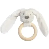 Happy horse Anneau de dentition en bois Lapin Richie IvoireCadeau pour bébé