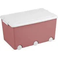 Tega Baby Caisse à jouets polyvalente sur roulettes Tega rose
