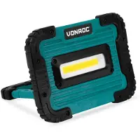 Vonroc Projecteur de chantier rechargeable 4V – 10W - 1000 Lumen | Câble de charge USB incl.