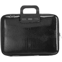 Bombata Sacoche pour ordinateur portable Cocco brillant 43 x 33 cm cuir artificiel noir