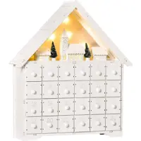 HOMCOM Adventskalender 24 Lades met LED 2-in-1 Ontwerp