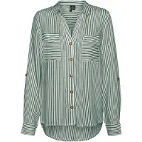 Vero Moda Chemisier 'Bumpy' vert foncé / blanc